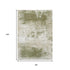 8' X 11' Green Beige And White Abstract Washable Area Rug With UV Protection