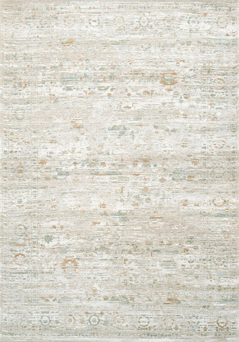 7' X 9' Gray Green And Brown Tribal Washable Area Rug With UV Protection