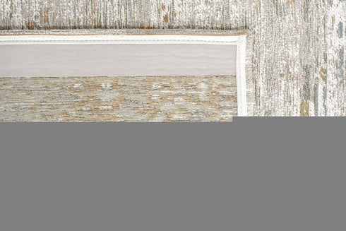 7' X 9' Gray Green And Brown Tribal Washable Area Rug With UV Protection