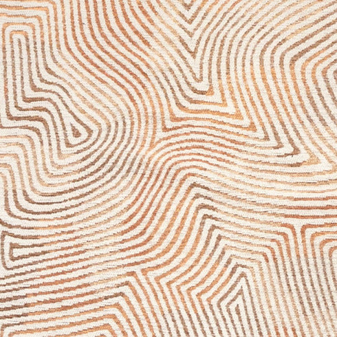 6' X 8' Beige Orange And Brown Geometric Washable Area Rug With UV Protection