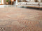 8' X 11' Beige Orange And Brown Geometric Washable Area Rug With UV Protection