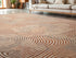 8' X 11' Beige Orange And Brown Geometric Washable Area Rug With UV Protection
