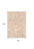 8' X 11' Beige Orange And Brown Geometric Washable Area Rug With UV Protection