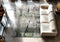 8' X 11' Green And White Abstract Washable Area Rug With UV Protection