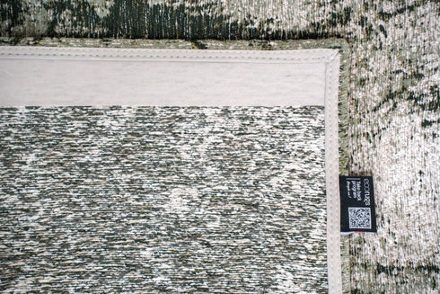 8' X 11' Green And White Abstract Washable Area Rug With UV Protection