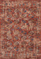 9' X 13' Red And White Tribal Washable Area Rug With UV Protection