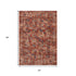 9' X 13' Red And White Tribal Washable Area Rug With UV Protection