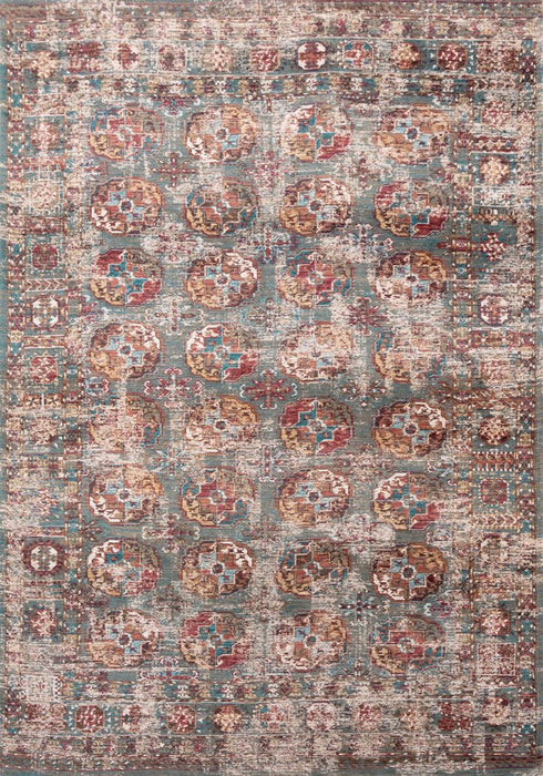 9' X 13' Gray And White Tribal Washable Area Rug With UV Protection