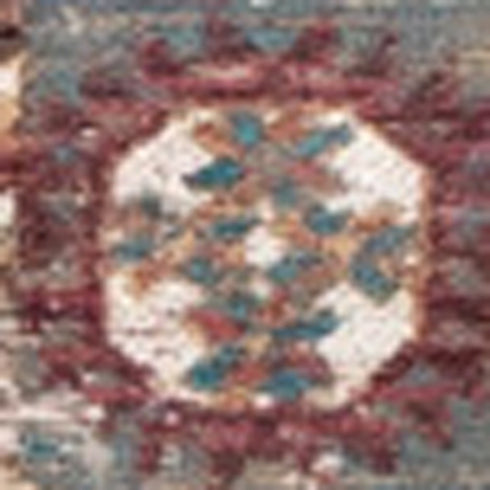 9' X 13' Gray And White Tribal Washable Area Rug With UV Protection