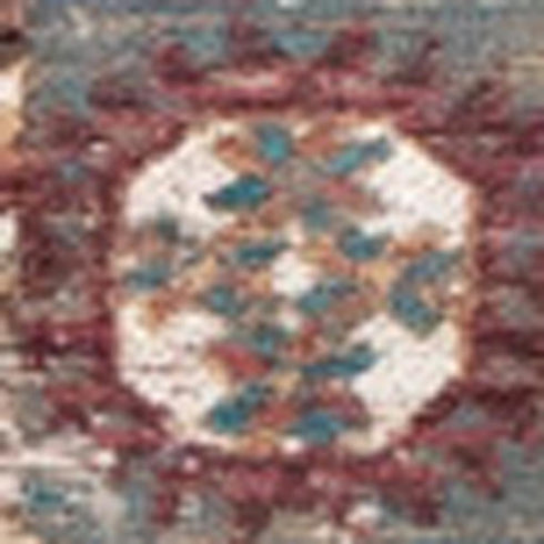 9' X 13' Gray And White Tribal Washable Area Rug With UV Protection