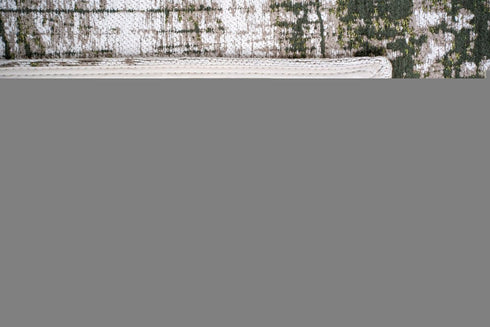9' X 13' White Gray And Green Abstract Washable Area Rug With UV Protection