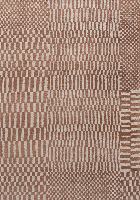 9' X 13' Brown And Beige Geometric Berber Washable Area Rug With UV Protection