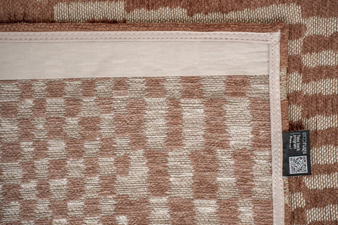 9' X 13' Brown And Beige Geometric Berber Washable Area Rug With UV Protection