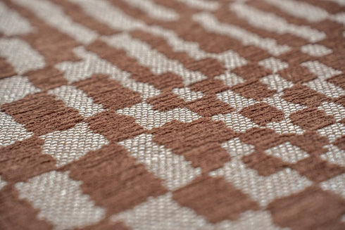9' X 13' Brown And Beige Geometric Berber Washable Area Rug With UV Protection