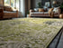 9' X 13' Green And Beige Tribal Washable Area Rug With UV Protection