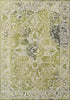 9' X 13' Green And Beige Tribal Washable Area Rug With UV Protection