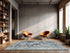 9' X 13' Blue And Beige Tribal Washable Area Rug With UV Protection
