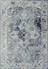 9' X 13' Blue And Beige Tribal Washable Area Rug With UV Protection