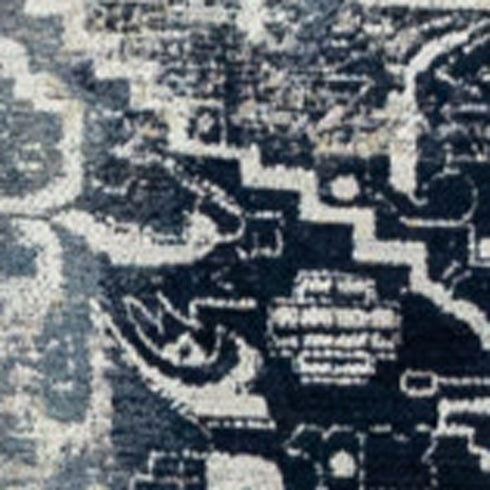 9' X 13' Blue And Beige Tribal Washable Area Rug With UV Protection
