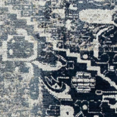 9' X 13' Blue And Beige Tribal Washable Area Rug With UV Protection
