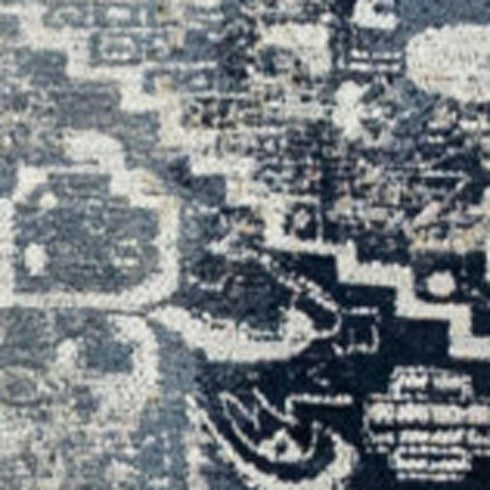 9' X 13' Blue And Beige Tribal Washable Area Rug With UV Protection