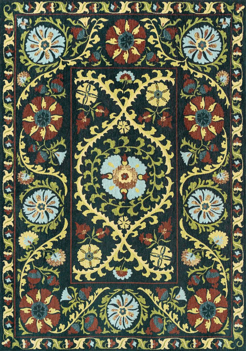8' X 11' Beige Red And Orange Tribal Washable Area Rug With UV Protection