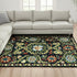 8' X 11' Beige Red And Orange Tribal Washable Area Rug With UV Protection