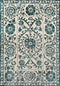 9' X 13' Beige And Blue Tribal Washable Area Rug With UV Protection