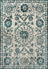 9' X 13' Beige And Blue Tribal Washable Area Rug With UV Protection