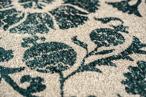 9' X 13' Beige And Blue Tribal Washable Area Rug With UV Protection
