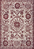 6' X 8' Beige And Maroon Tribal Washable Area Rug With UV Protection