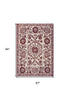 6' X 8' Beige And Maroon Tribal Washable Area Rug With UV Protection
