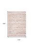 9' X 13' Gray White And Orange Tribal Washable Area Rug With UV Protection