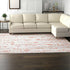 9' X 13' Gray White And Orange Tribal Washable Area Rug With UV Protection