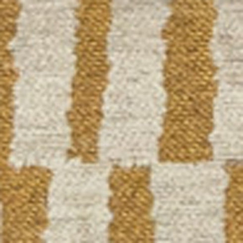 8' Gold And Beige Geometric Berber Washable Round Rug With UV Protection