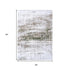 8' White Gray And Green Abstract Washable Round Rug With UV Protection