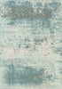 8' Green White And Gray Abstract Washable Round Rug With UV Protection