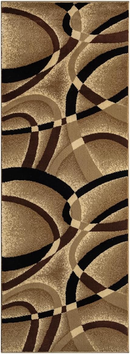 Grey, Black, White Modern Abstract Area Rug