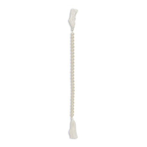 24" White Pearl Beads Decorative Tassel