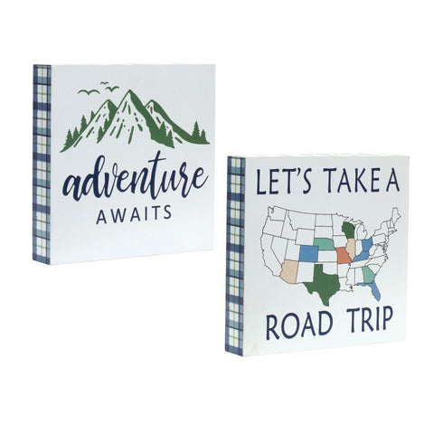 Set Of Four "Adventure Awaits" Unframed Wall Art