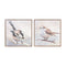 Set Of Two Bird Natural Framed Wall Art