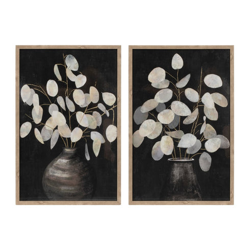 Set Of Two Eucalyptus Natural Framed Wall Art