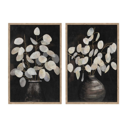 Set Of Two Eucalyptus Natural Framed Wall Art