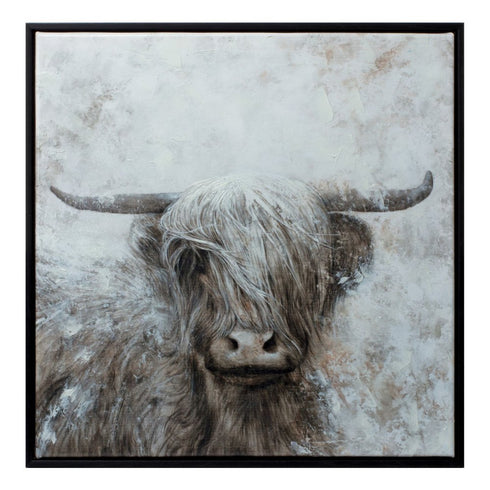 Mountain Bull Dark Brown Framed Wall Art