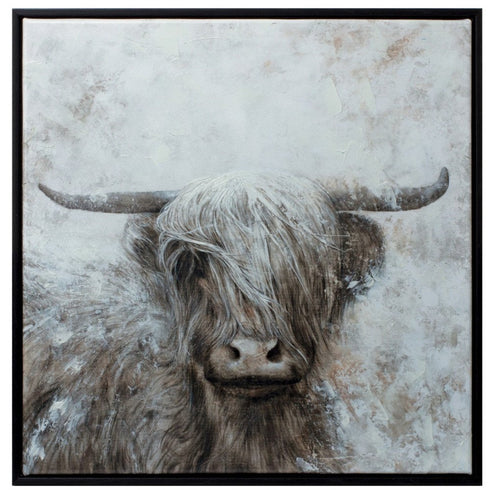 Mountain Bull Dark Brown Framed Wall Art