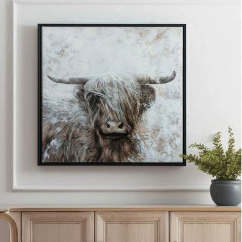 Mountain Bull Dark Brown Framed Wall Art