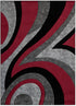 Black and Grey with Red or Yellow Abstract 3D Area Rug
