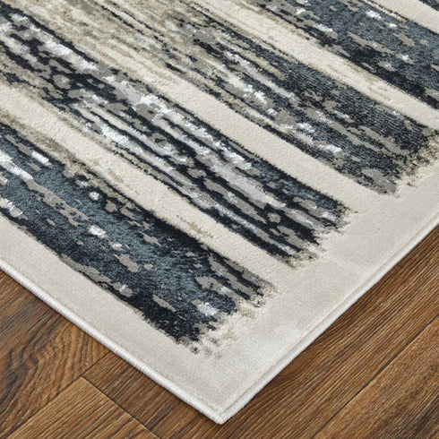 8' X 10' Gray And Black Abstract Distressed Area Rug