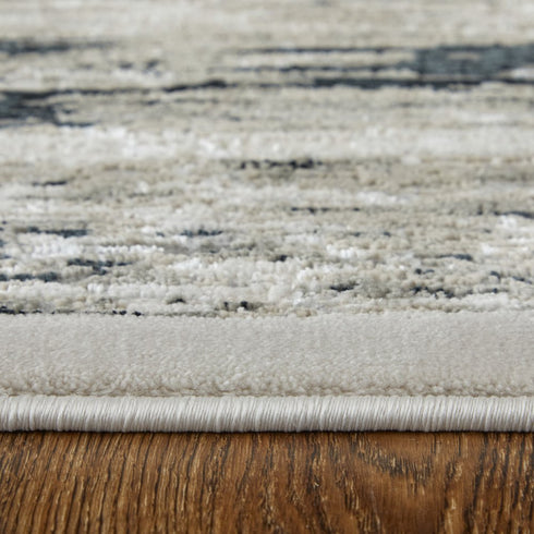 8' X 10' Gray And Black Abstract Distressed Area Rug