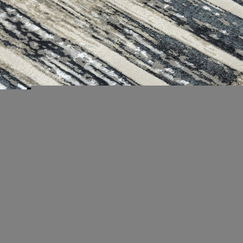 8' X 10' Gray And Black Abstract Distressed Area Rug